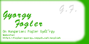 gyorgy fogler business card